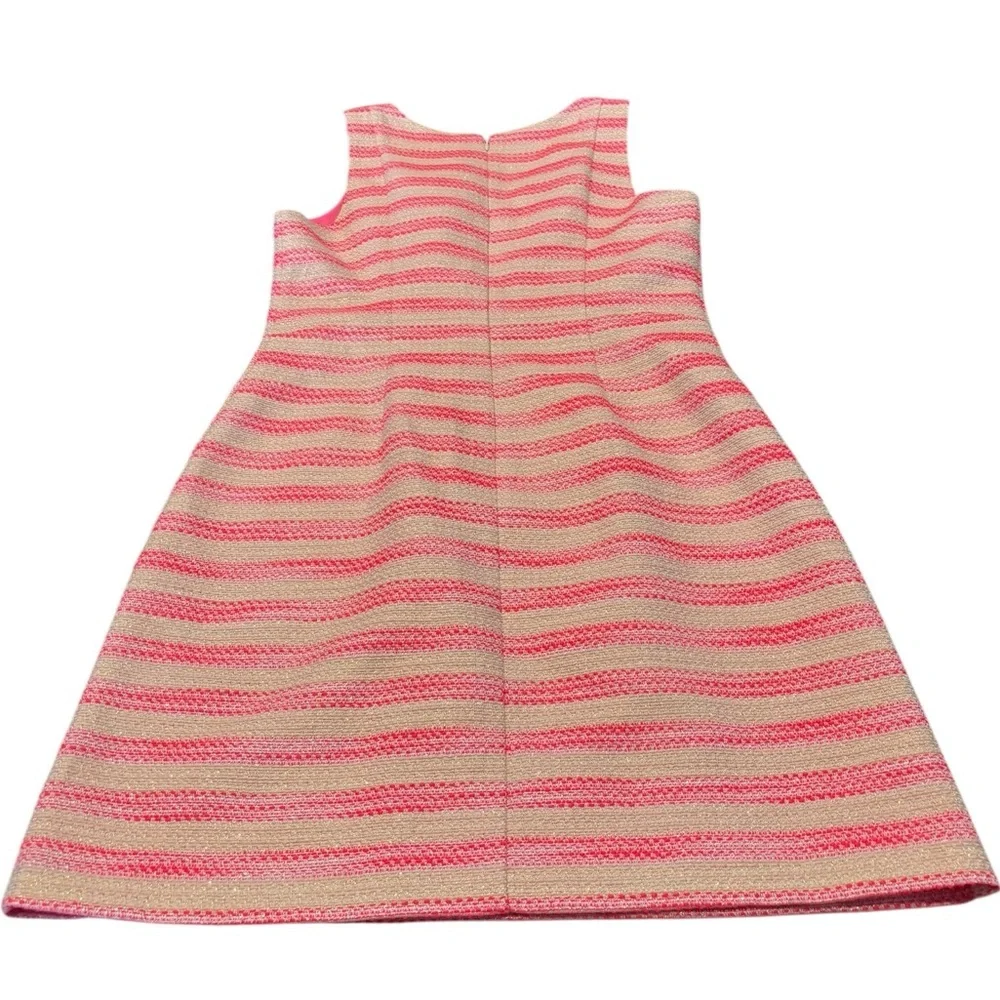 Eliza J Women's Dress‎ Pink/Cream Tweed Striped Metallic Size 10 - Picture 8 of 9